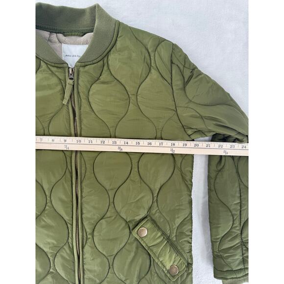 Avec Les Filles Quilted Green Liner Jacket Tunic Length Zip Coat Small - Picture 8 of 9